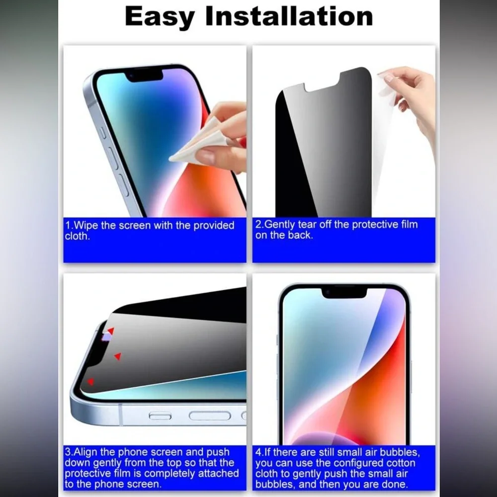 3pcs Anti-Spy Tempered Glass Screen Protector Compatible l